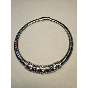 VINTAGE NecklaceOMEGA SILVERTONE FLEX DOME SLIDE CHARMS